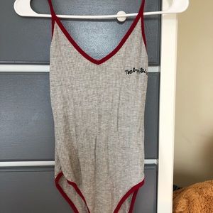 FOREVER 21 “BABY GIRL” GREY AND RED BODYSUIT
